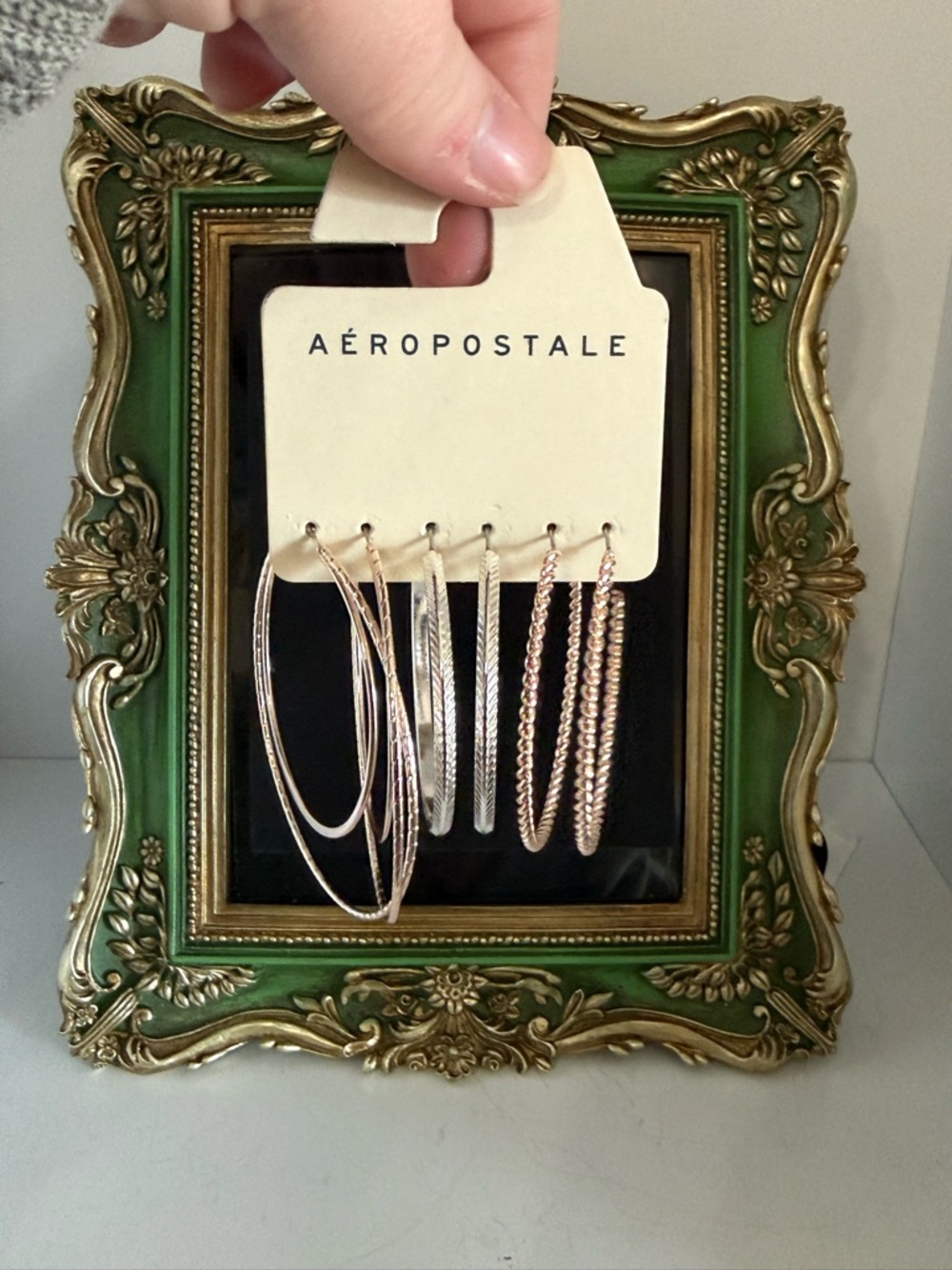 Aéropostale Rose Gold & Silver Hoop Earring Set